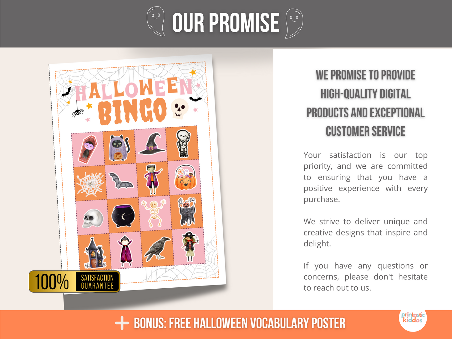 Printable Pink Halloween Bingo