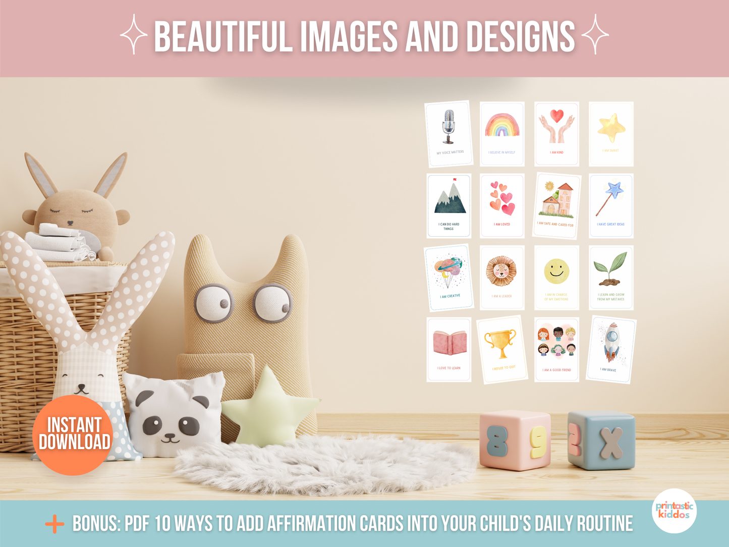 16 Printable Affirmation Cards for Kids