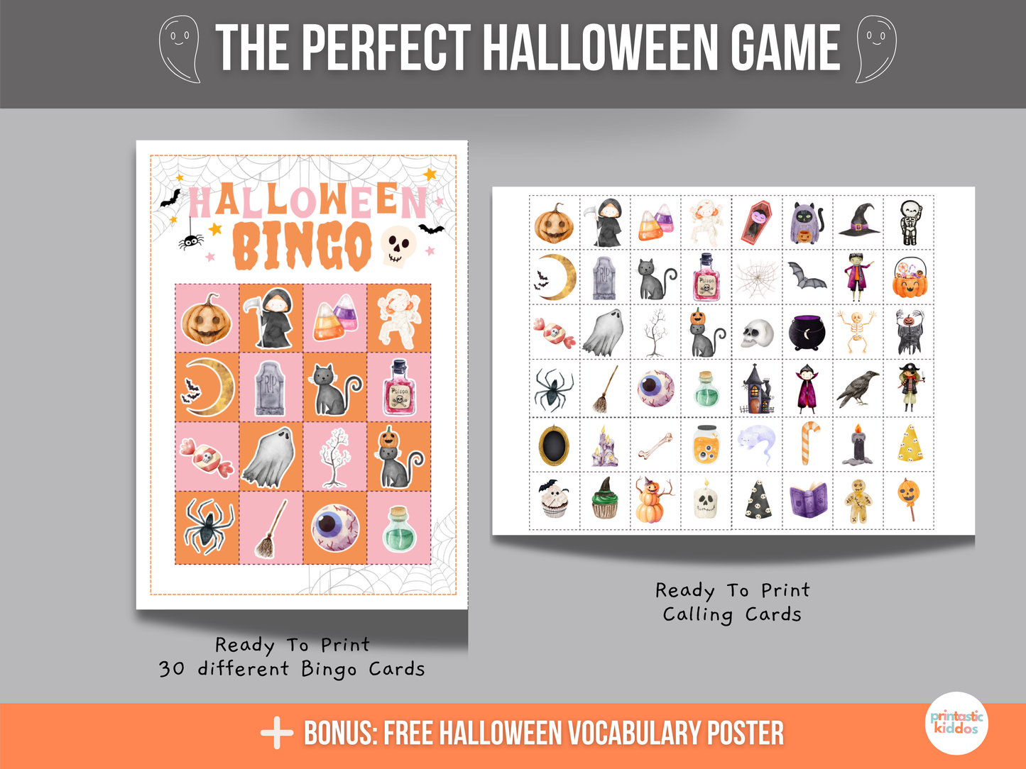 Printable Pink Halloween Bingo