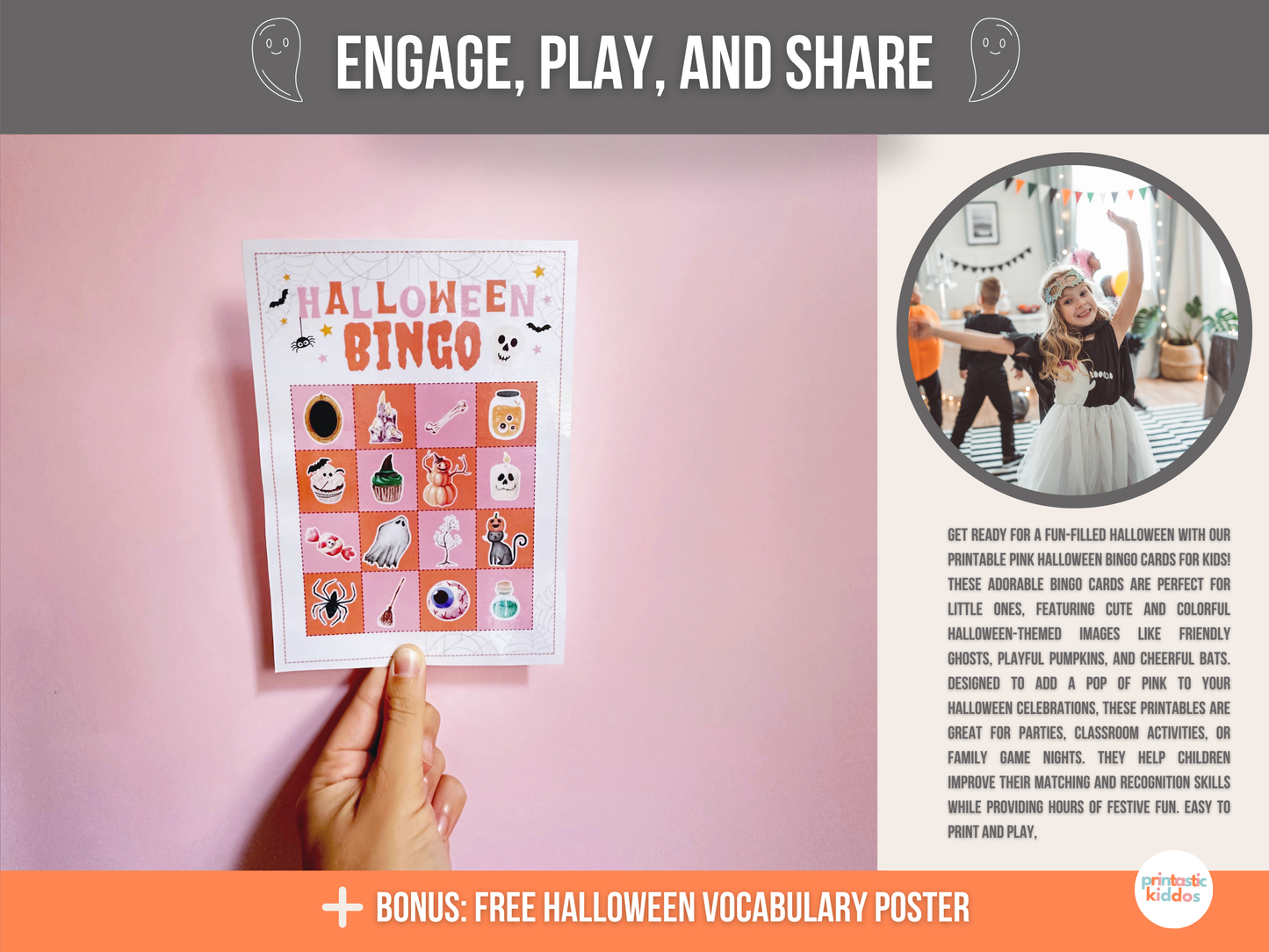 Printable Pink Halloween Bingo