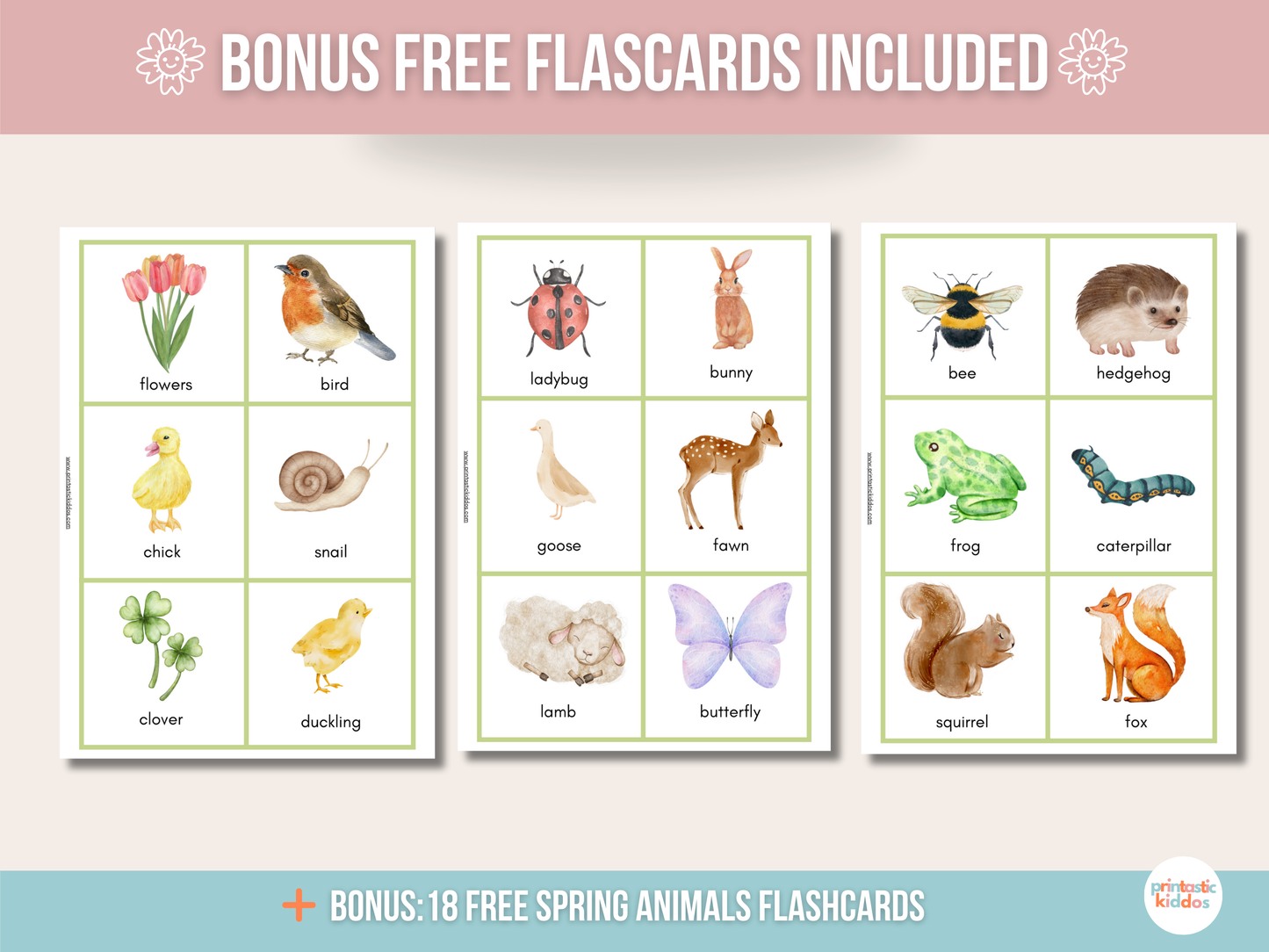 Printable Spring Animals Matching Game For Toddlers And Babies