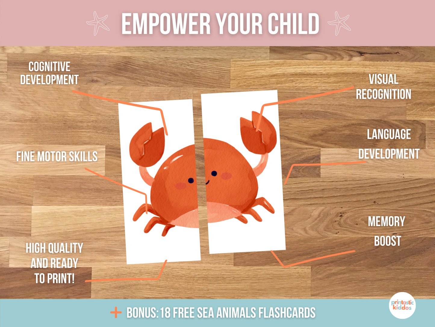 Printable Sea Animals Matching Game for Toddlers and Babies