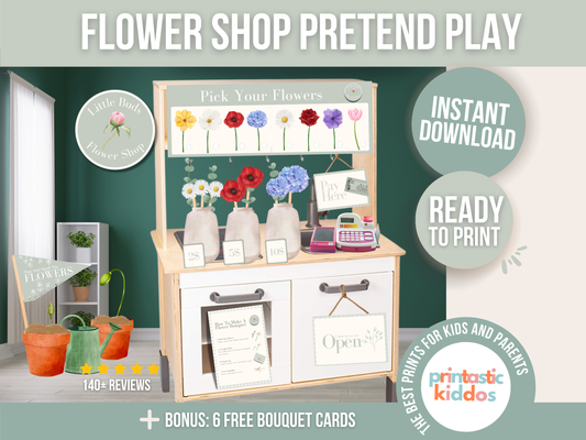 Printable Pretend Play Flower Shop – Dramatic Play for Kids