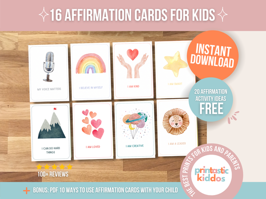 16 Printable Affirmation Cards for Kids